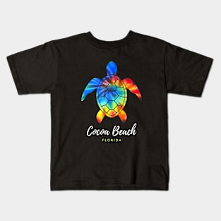 Cocoa Beach Florida Sea Turtle Conservation Tie Dye Kids T-Shirt